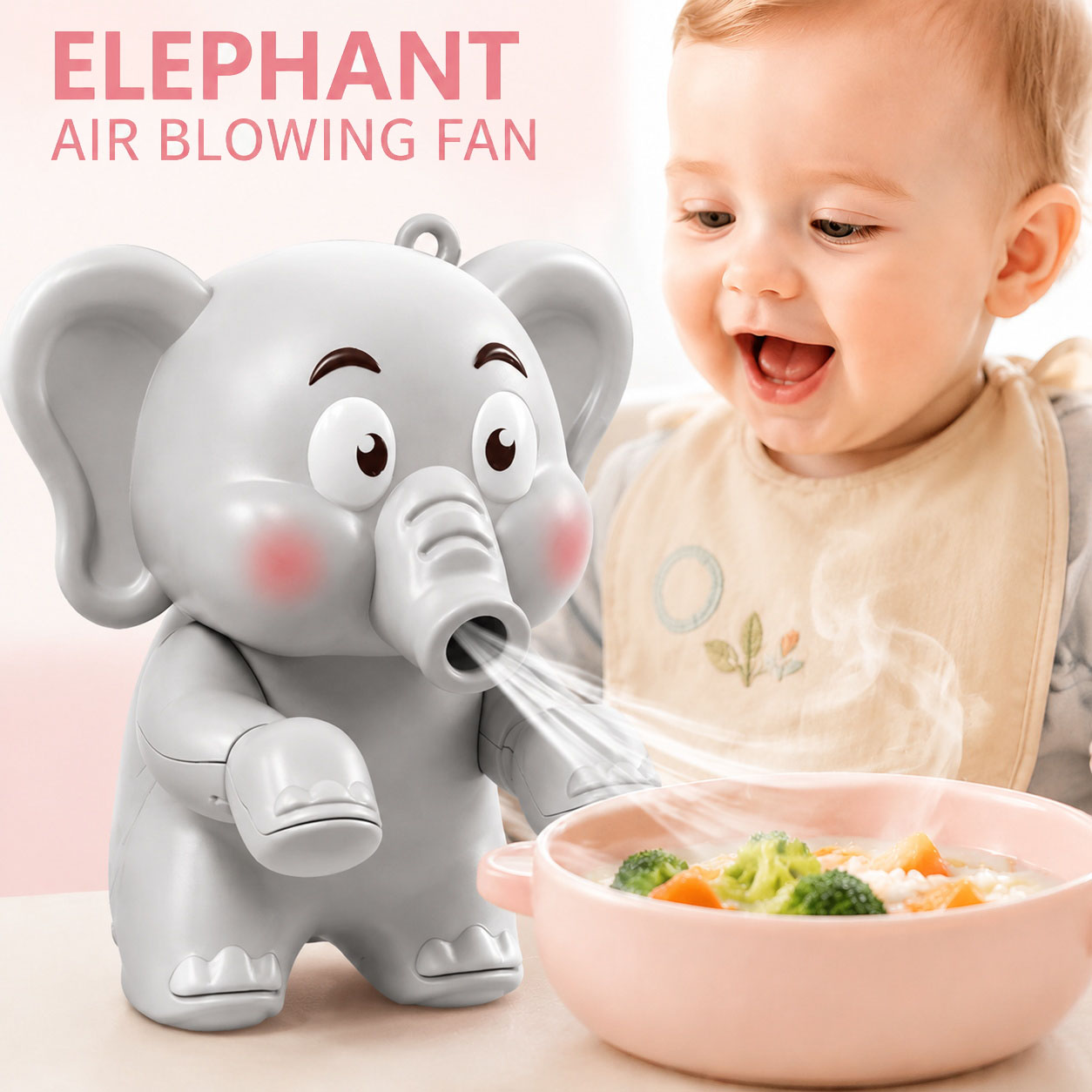 Baby Food Weaning - Elephant Electric Heat-absorbing Cooling Fan Hanging