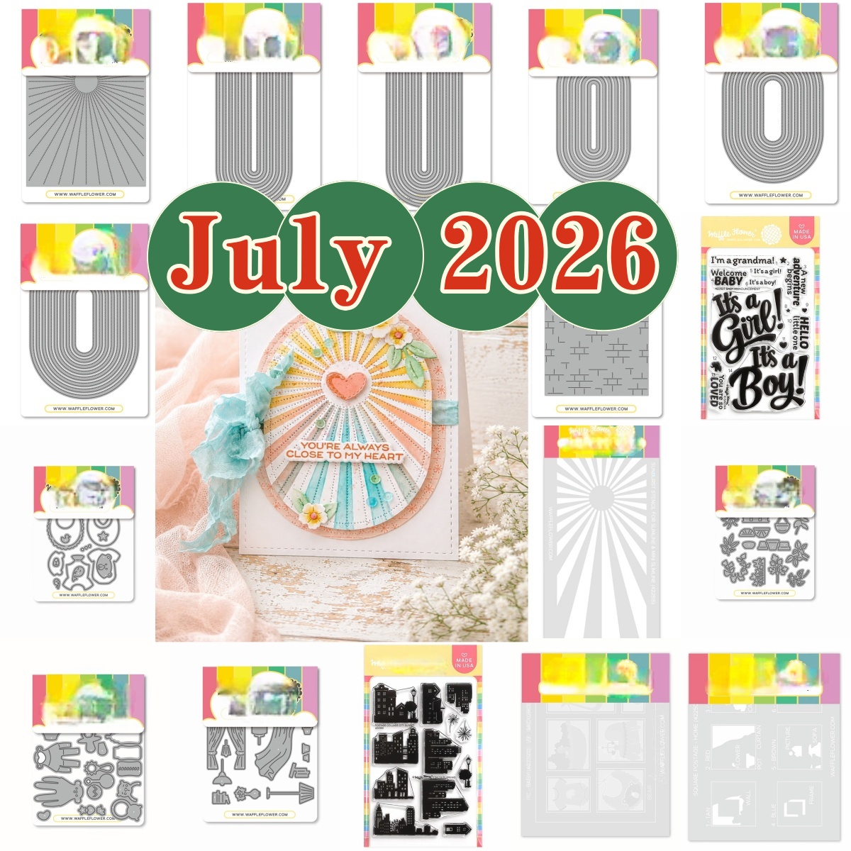 Baby Food Fruits - July 2026 Windows Postage Collage Elongated