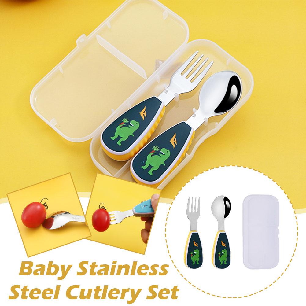 Baby Food Knife Set - 2pcs Cute Tableware Food Training Spoon