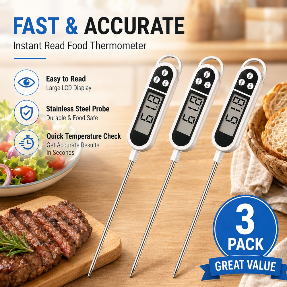 Baby Food Oil - Digital Probe Thermometer Wide Temperature Range