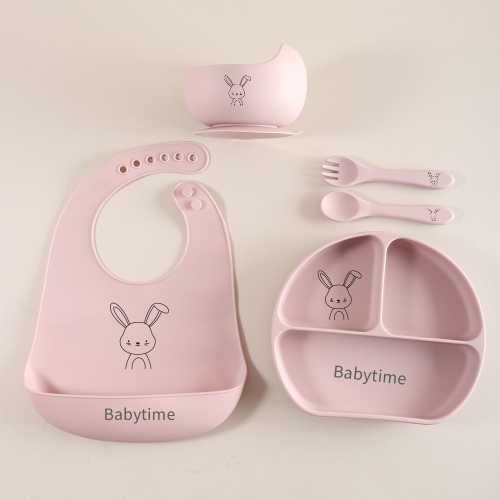 Baby Food Weaning - 5pcs Bunny Baby Utensils Set, Food