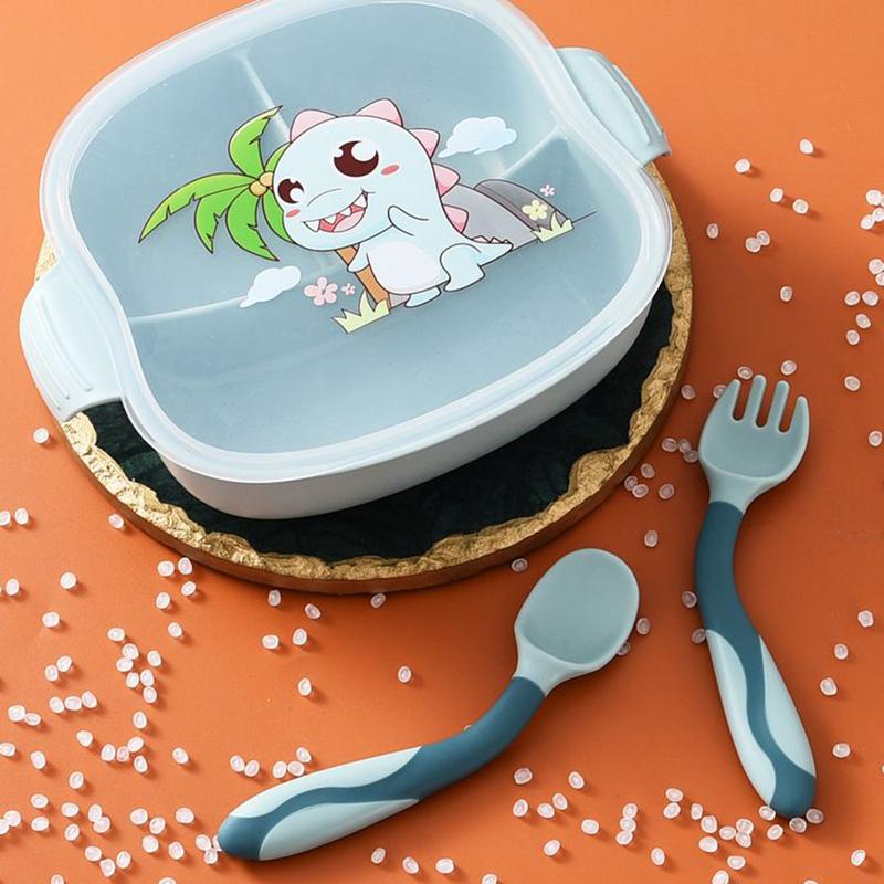 Baby Food Weaning - Baby Fork And Spoon Silicone Feeding