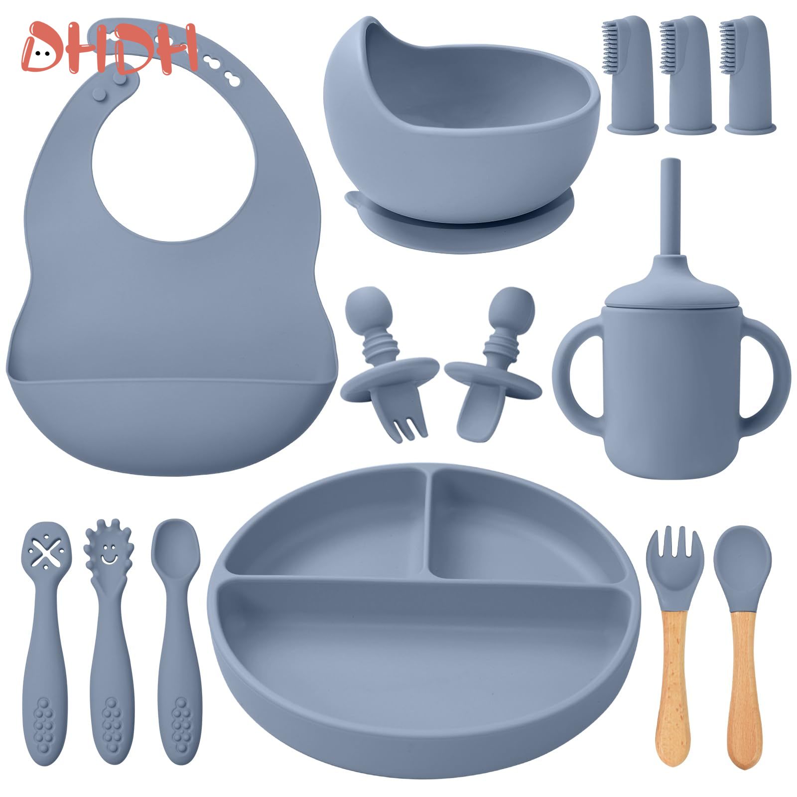Baby Food Weaning - Silicone Baby Feeding Set Tableware Baby