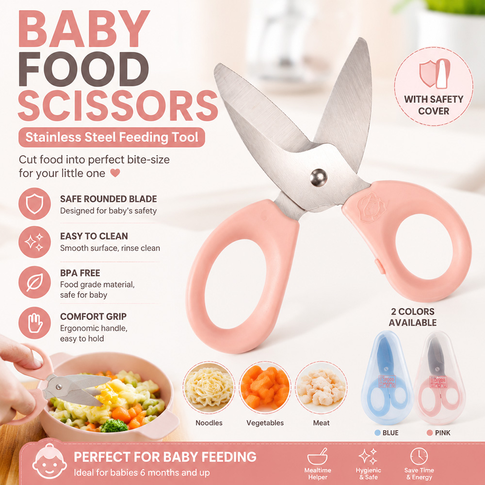 Baby Kitchen Food - Baby Food Scissors Stainless Steel Baby