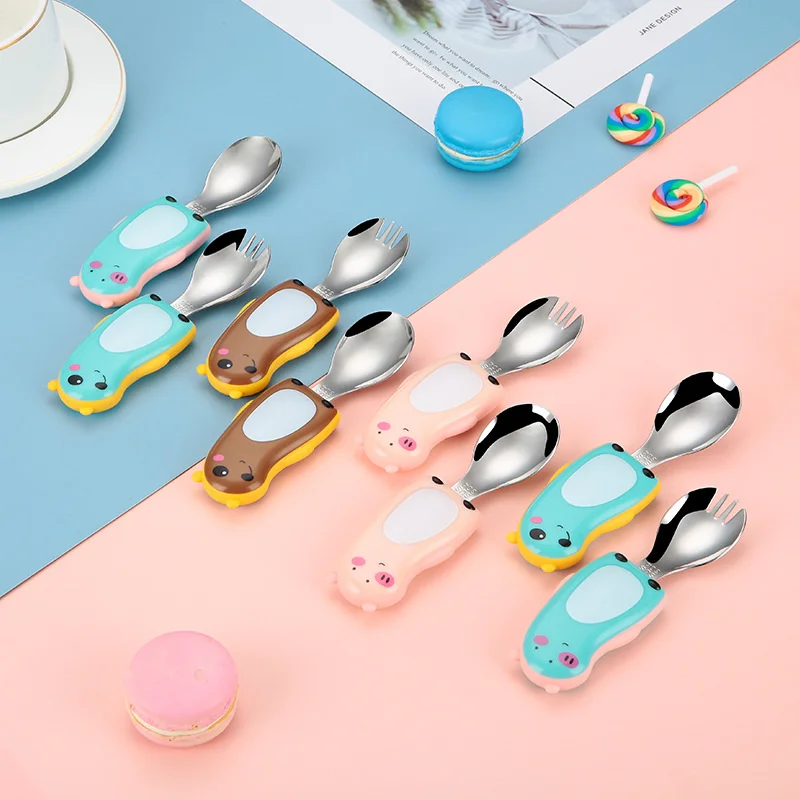 Baby Food Knife Set - 304 children's portable tableware set cartoon