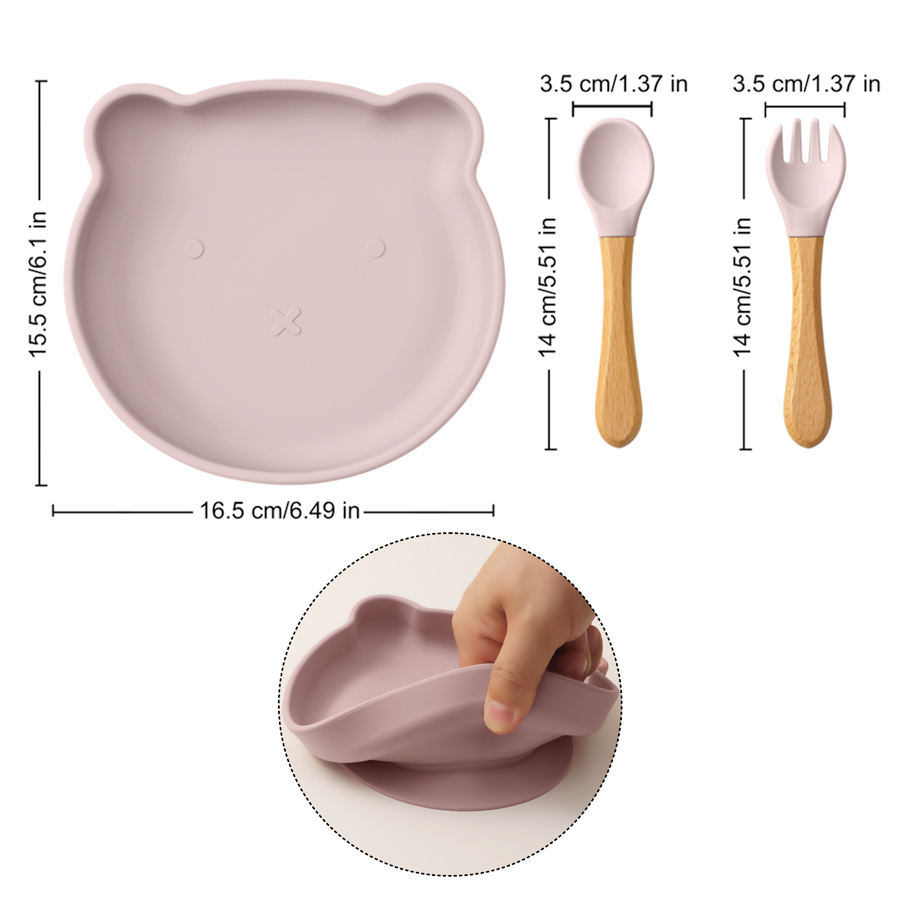 Color Kids 3PCS Cartoon Bear S - Self Feed Spoon 评论和价格