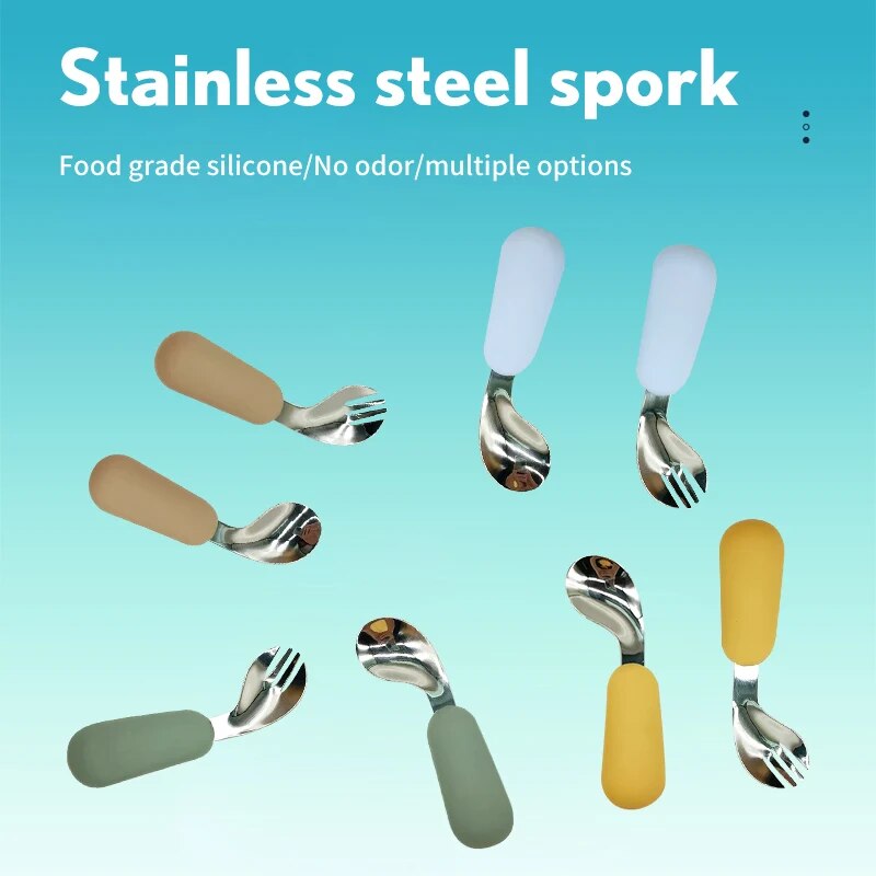 Baby Spoon Fork Set 316 Stainl - Baby Food Utensil 评论和价格