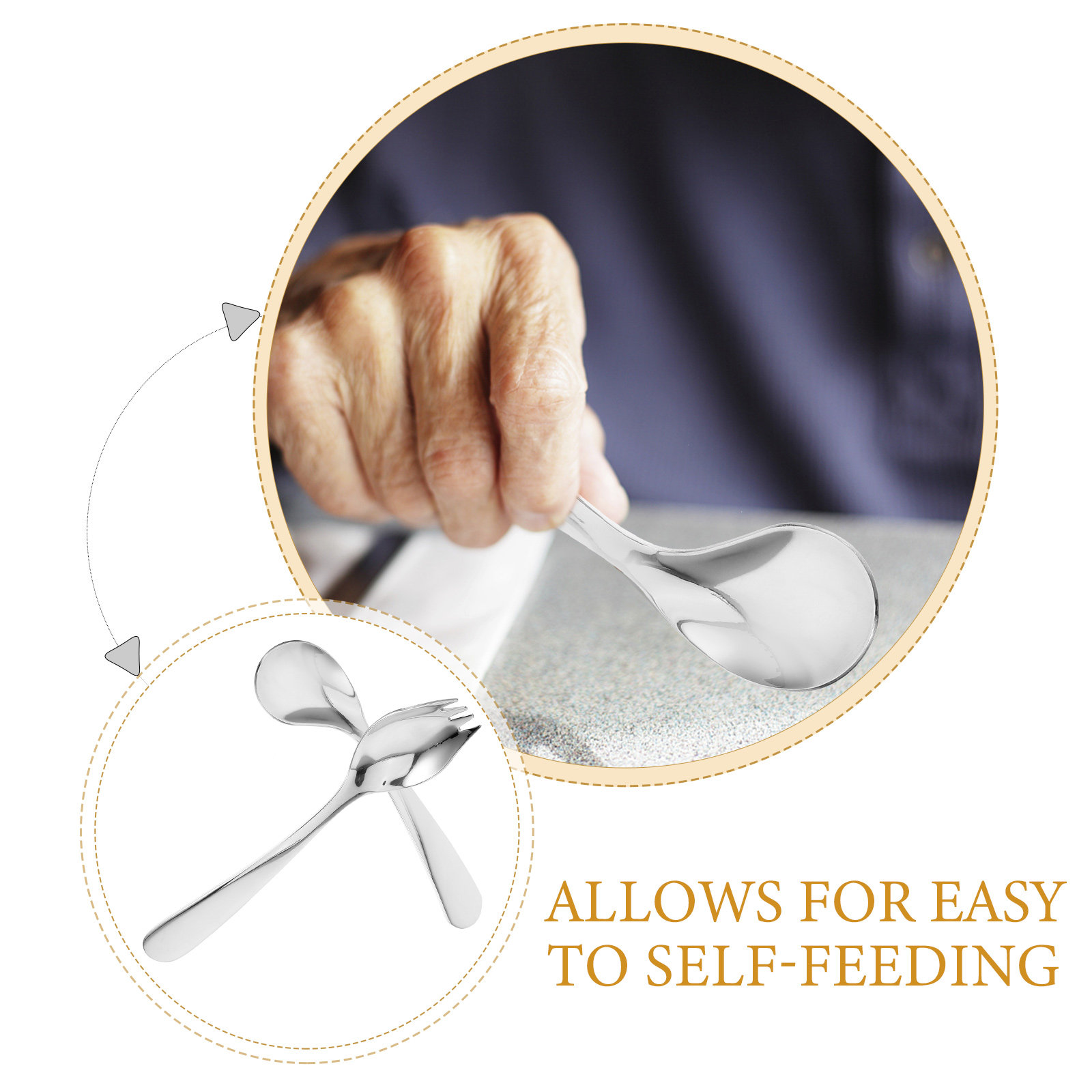 1Set Feeding Angled Spoon Stai - Self Feed Spoon 评论和价格