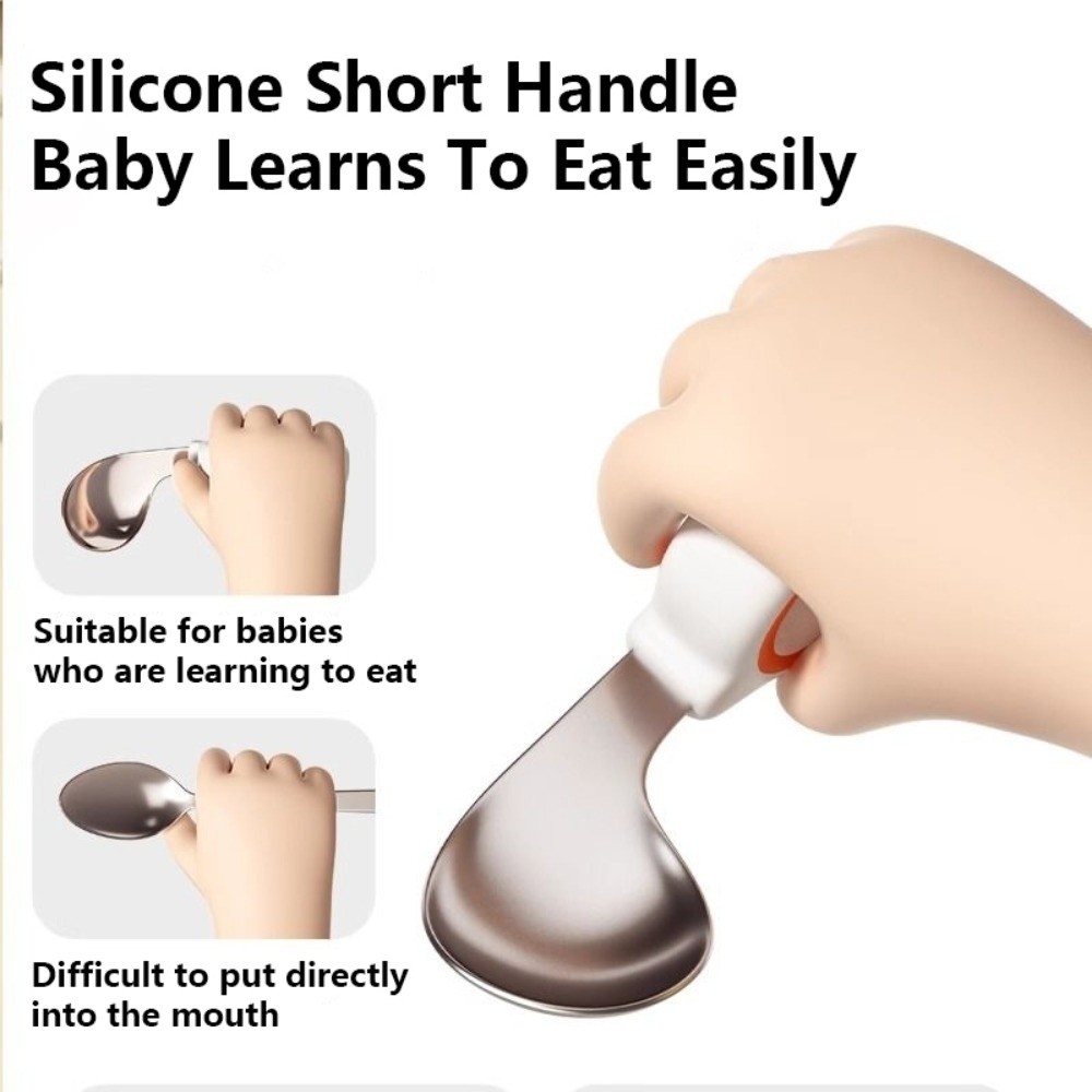 Silicone Baby Fork and Spoon S - Self Feed Spoon 评论和价格