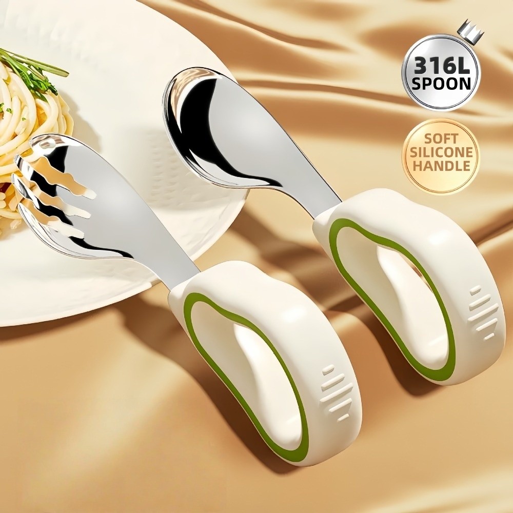 Silicone Baby Fork and Spoon S - Self Feed Spoon 评论和价格