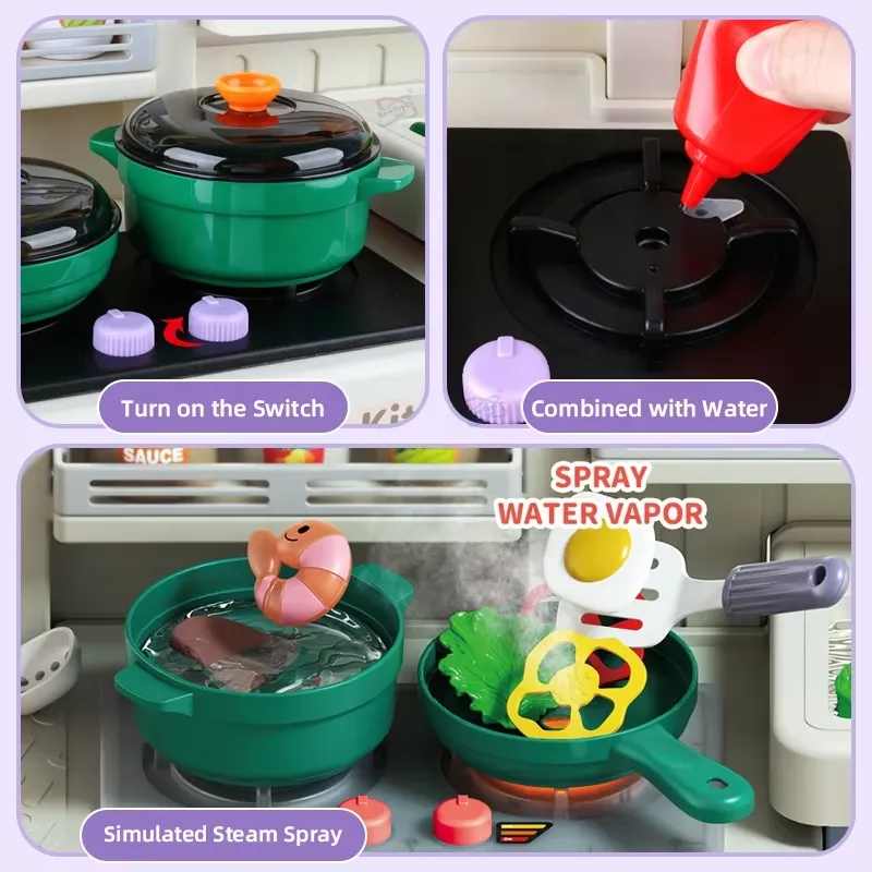 90cm Large Pretend Play Kitche - Baby Kitchen Food 评论和价格