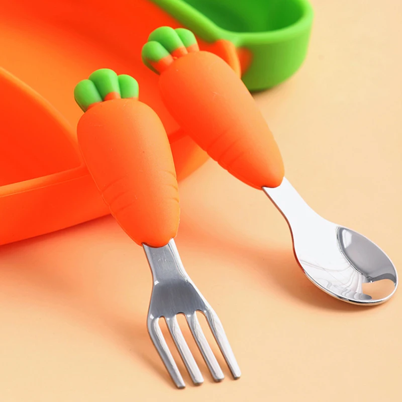 Children Carrot Silicone Table - Self Feed Spoon 评论和价格