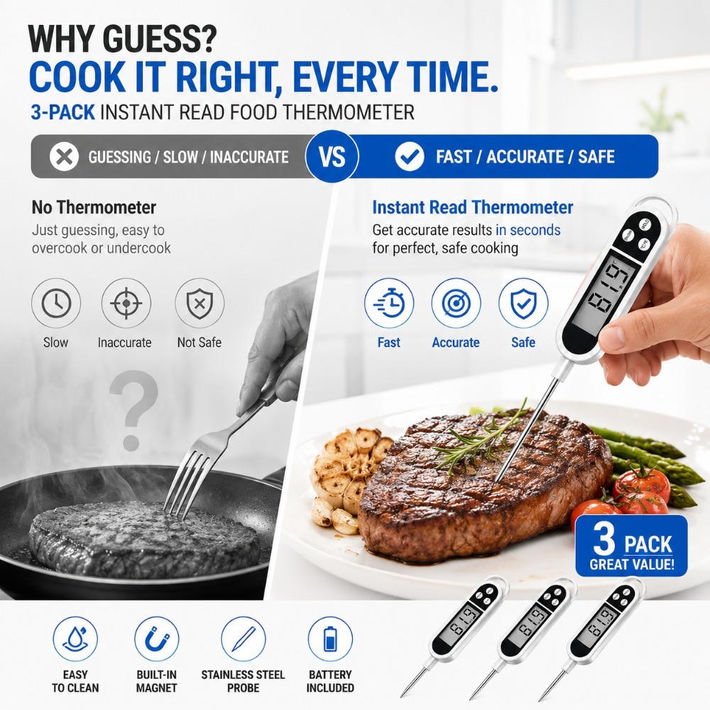 Digital Probe Thermometer Wide - Baby Food Oil 评论和价格