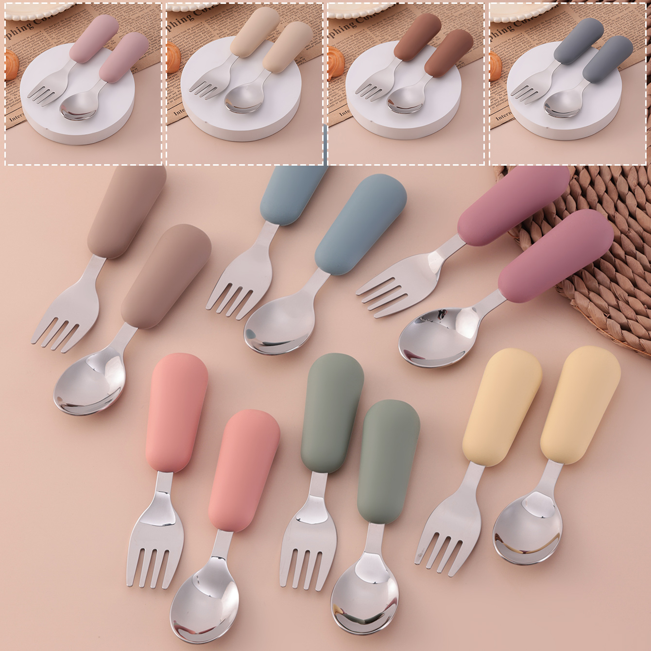 Color Kids 2PCS Stainless Stee - Baby Food Utensil 评论和价格