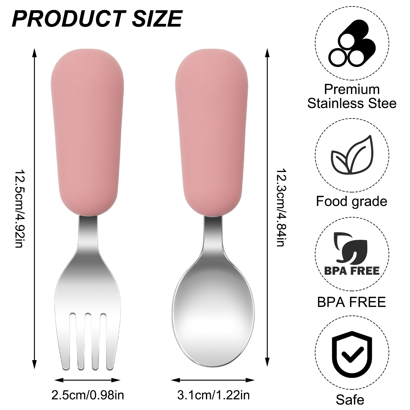 Color Kids 2PCS Stainless Stee - Baby Food Utensil 评论和价格