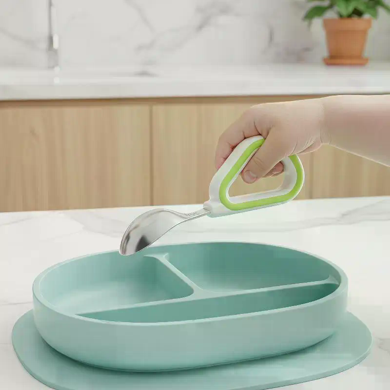 Baby Self Feeding Spoon Fork S - Self Feed Spoon 评论和价格