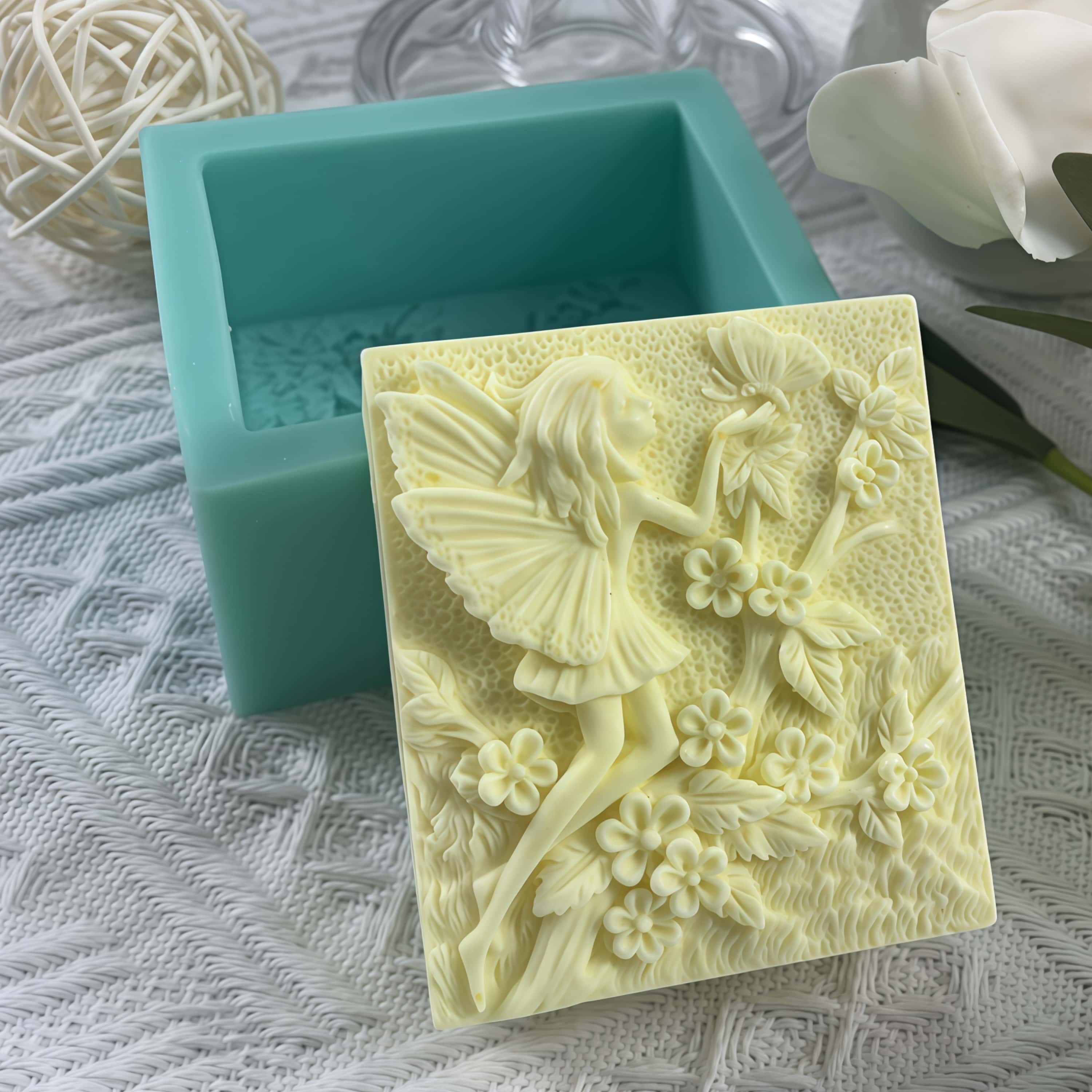 Silicone Soap Mold Flower Fair - Baby Food Natural 评论和价格