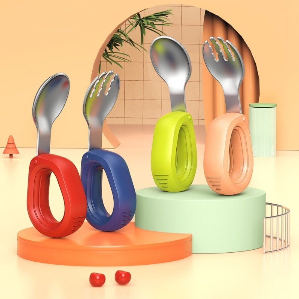 Silicone Handle Baby Silicone  - Self Feed Spoon 评论和价格