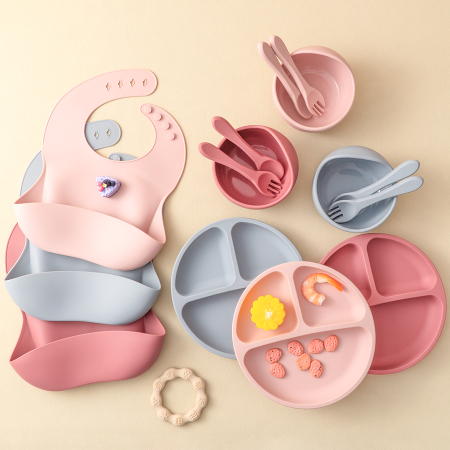 5Pcs Baby Silicone Feeding Set - Baby Food Utensil 评论和价格