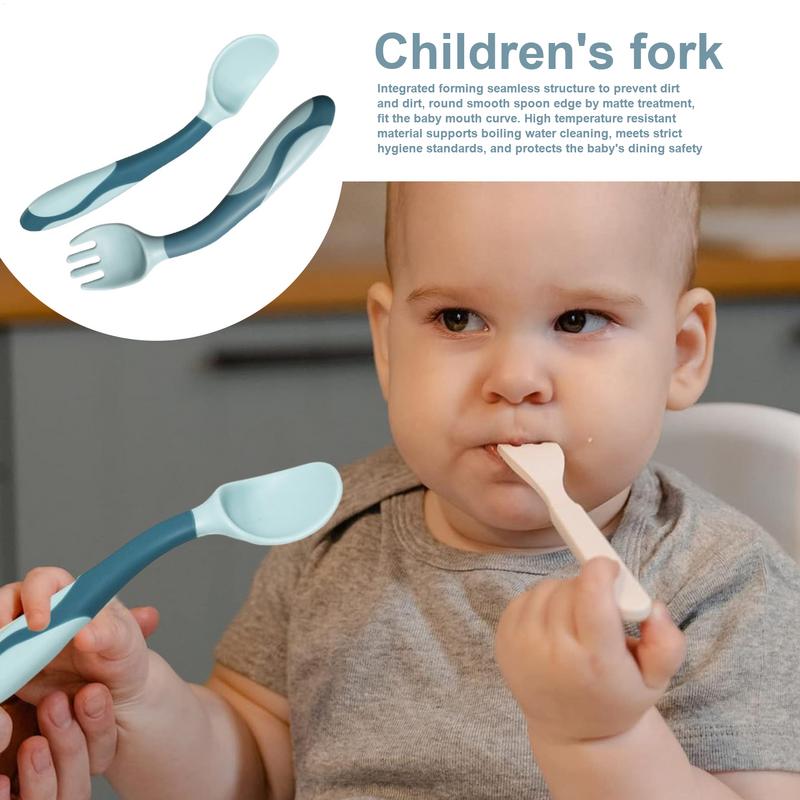 Baby Fork And Spoon Silicone F - Baby Food Weaning 评论和价格