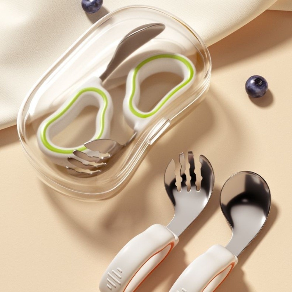 Silicone Baby Fork and Spoon S - Self Feed Spoon 评论和价格
