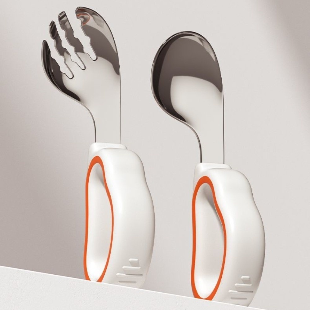 Silicone Baby Fork and Spoon S - Self Feed Spoon 评论和价格