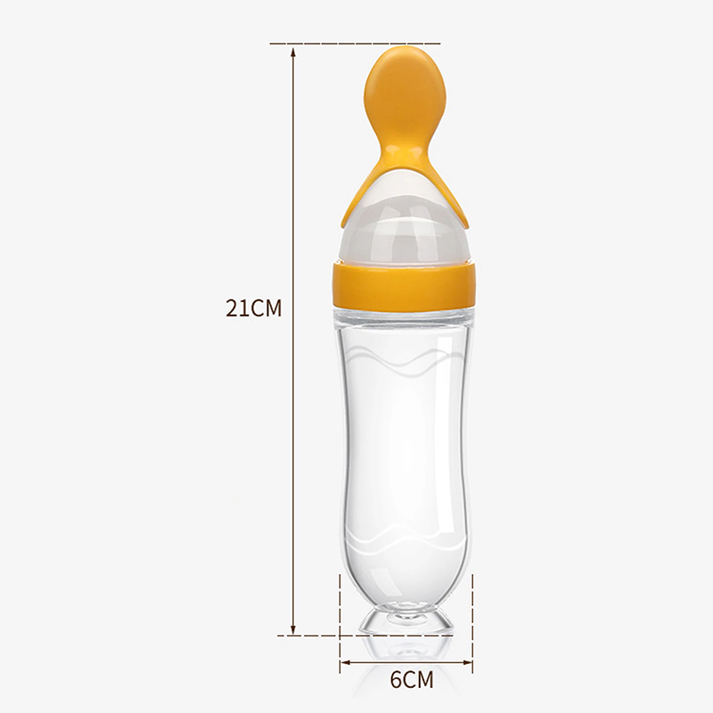 Squeezing Feeding Bottle Silic - Self Feed Spoon 评论和价格