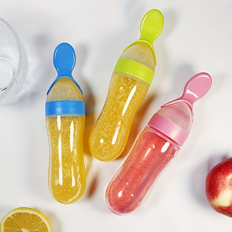 Baby Feeding Silicone Bottle w - Self Feed Spoon 评论和价格