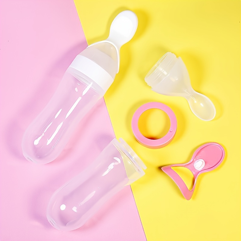 Baby Feeding Silicone Bottle w - Self Feed Spoon 评论和价格