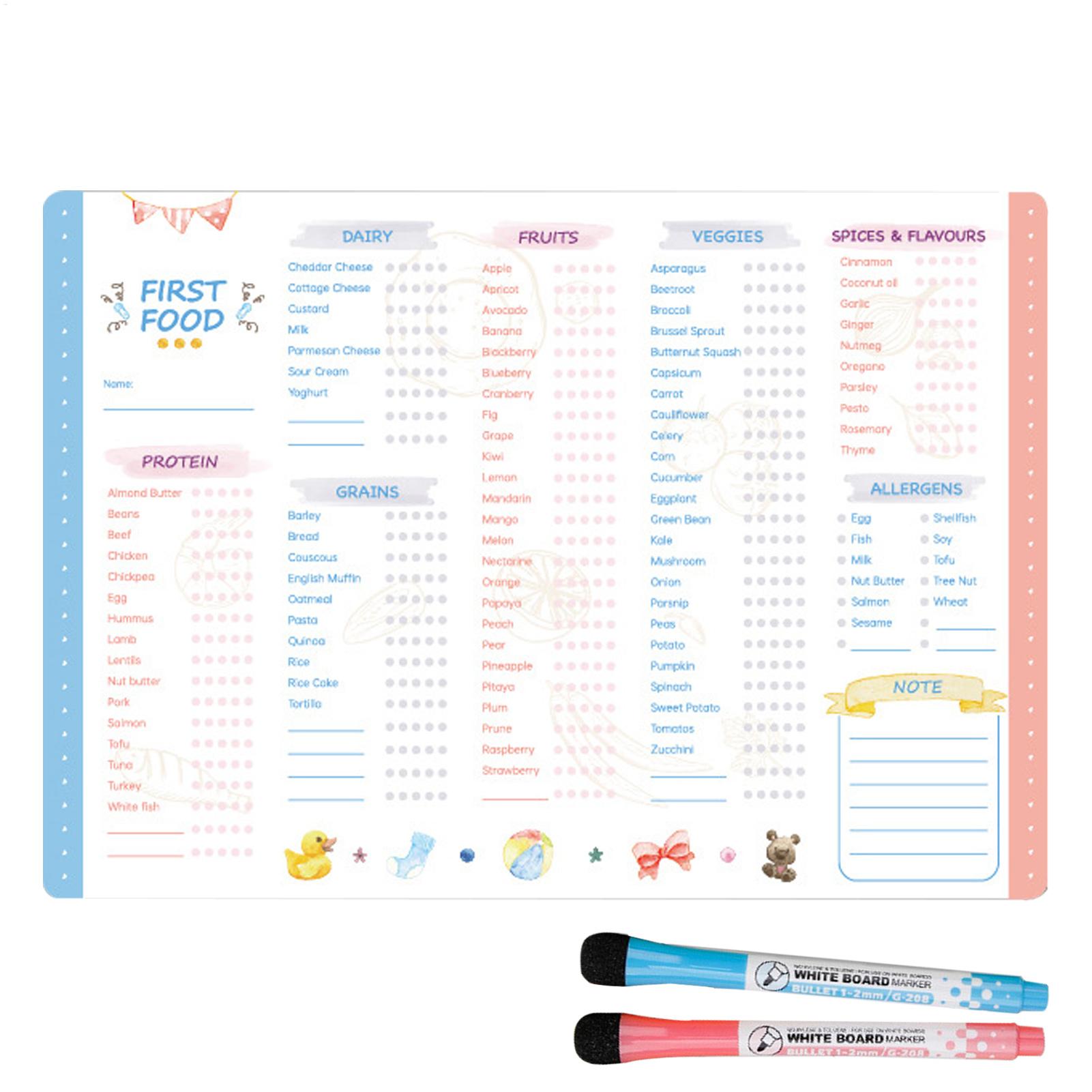 Reusable First Foods Tracker C - Baby Food Tracker 评论和价格