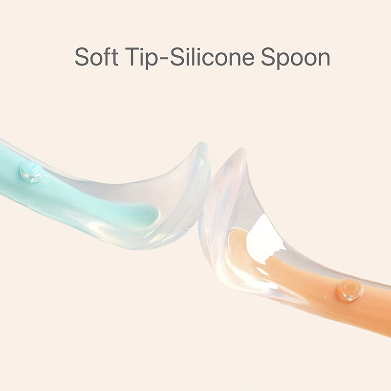 1/2pcs Soft Tip Baby Silicone  - Self Feed Spoon 评论和价格