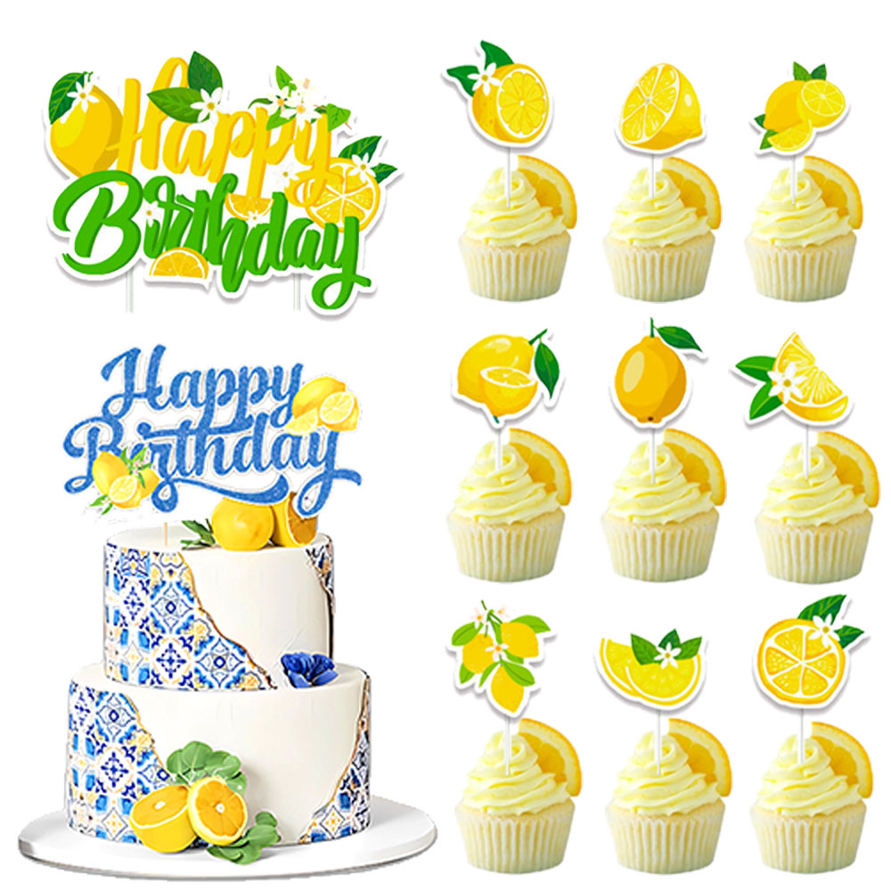 Lemon Cupcake Toppers Summer C - Baby Food Fruits 评论和价格