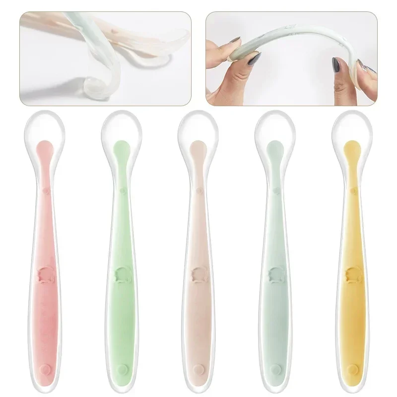 Soft Silicone Baby Spoon Toddl - Baby Food Utensil 评论和价格