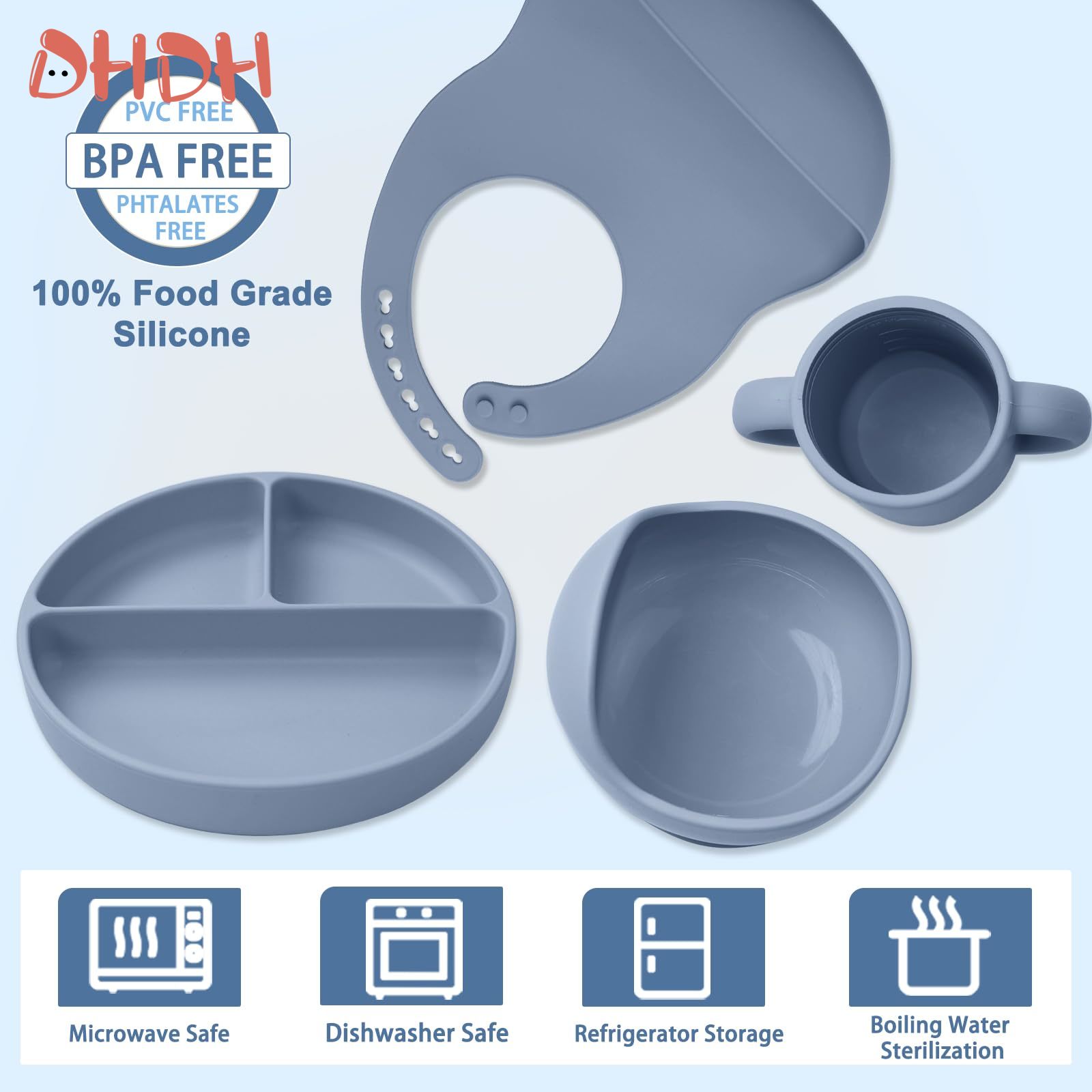 Silicone Baby Feeding Set Tabl - Baby Food Weaning 评论和价格