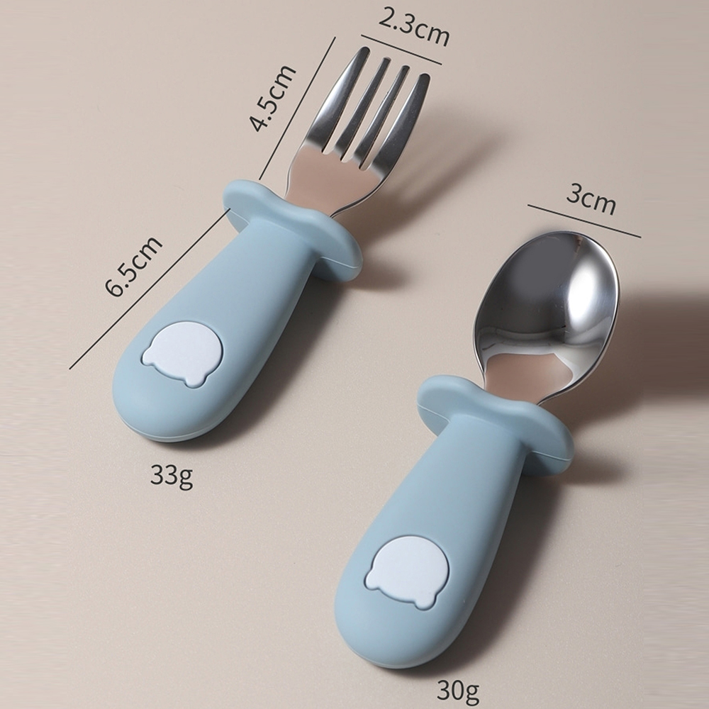 NEW Baby Silicone Spoon & Fork - Self Feed Spoon 评论和价格