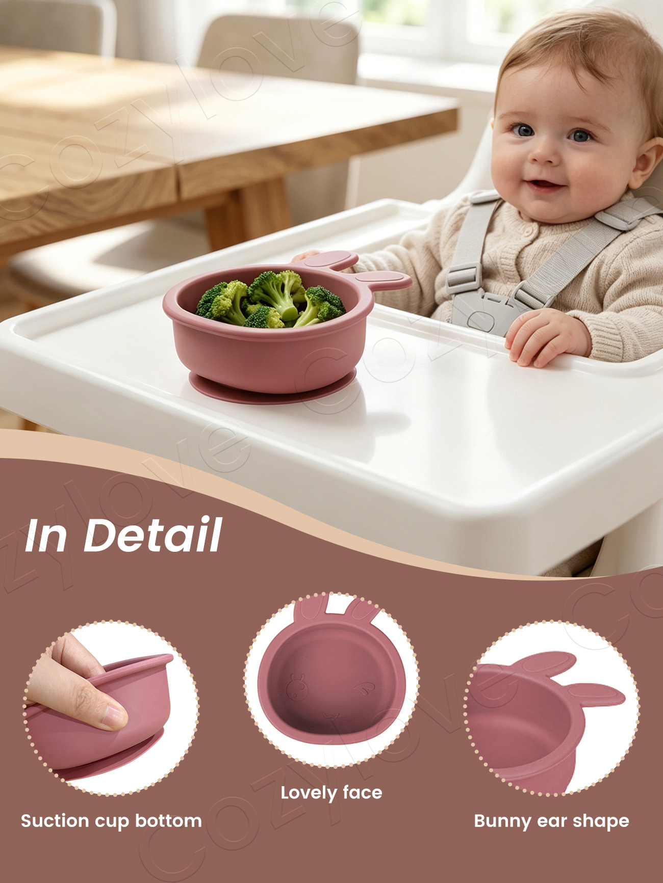 Cute Bunny Ear Silicone Baby S - Baby Food Weaning 评论和价格