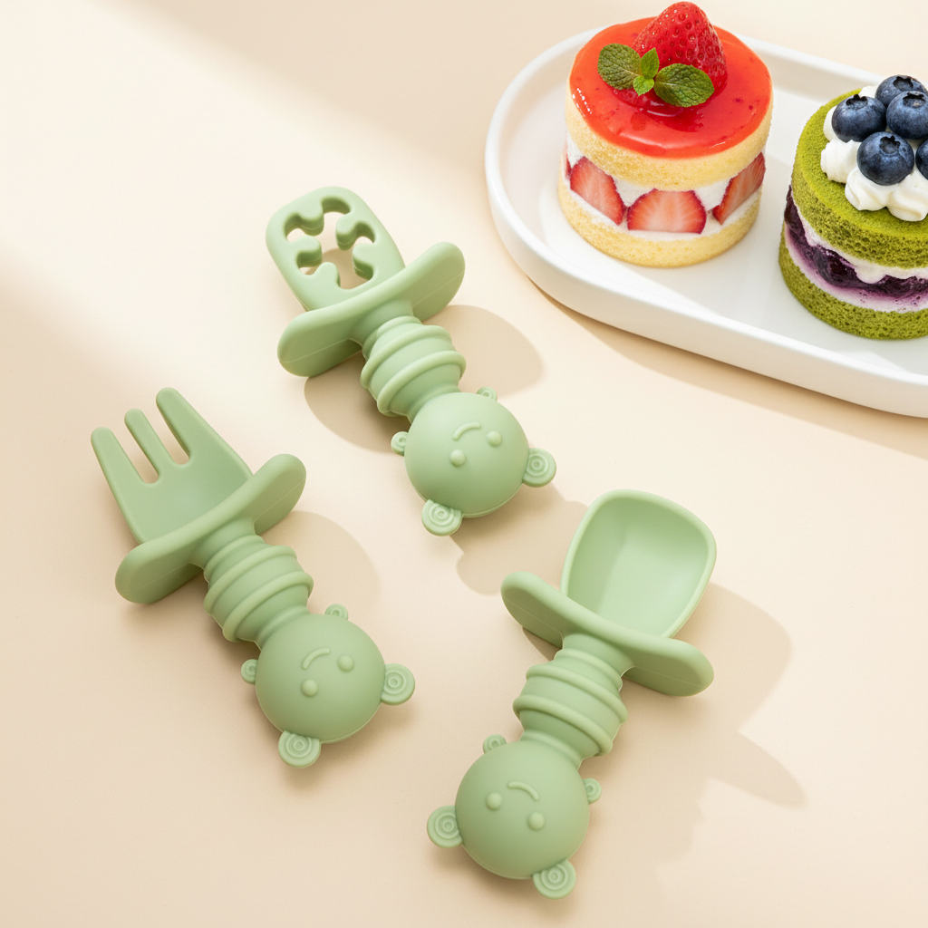 3pcs Short Handle Bee Spoon &  - Baby Food Utensil 评论和价格