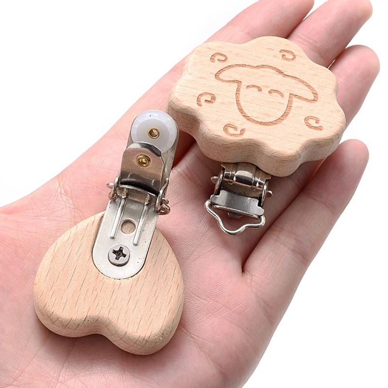 5Pcs Wooden Pacifier Clip Food - Baby Food Natural 评论和价格