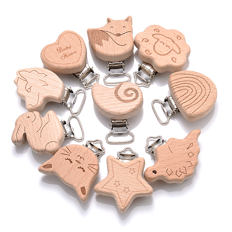 5Pcs Wooden Pacifier Clip Food - Baby Food Natural 评论和价格